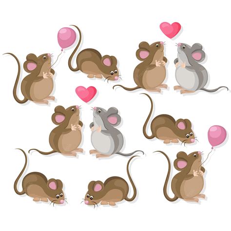 Premium Vector Cute Mouse Collection