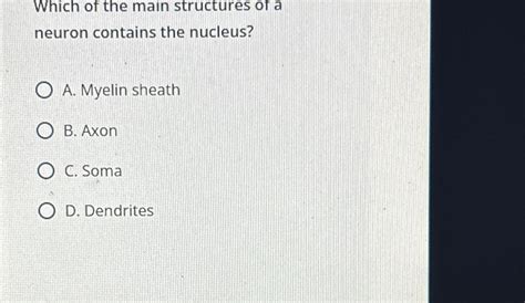 Solved Which of the main structures of a neuron contains the | Chegg.com 