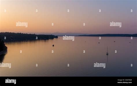 The Puget Sound at sunset Stock Photo - Alamy