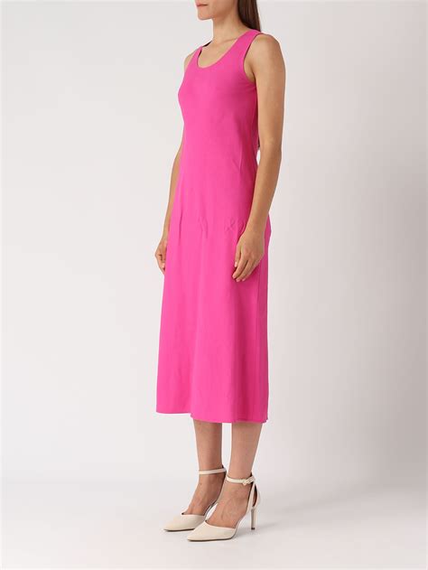 Max Mara Studio Ultimo Linen Blend Dress For Women Magenta