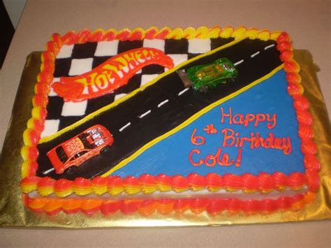 Hotwheels Birthday White Cake With BC Logo Is Frozen BC Transfer Hot Wheels Birthday Hot