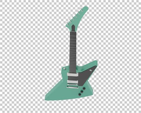 Guitarra elétrica isolada no fundo ilustração de renderização 3d PSD