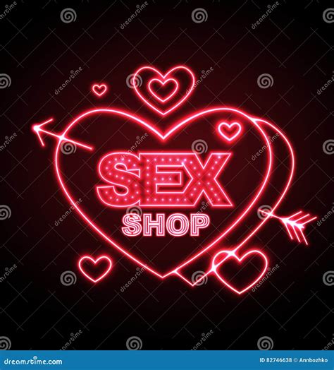 Sex Shop Neon Sign Stock Vector Illustration Of Shape 82746638