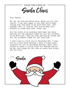 Letter from Santa - Editable! (Plus Santa Stationery) by HenMama Designs