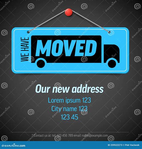 We Have Moved Dark Flyer Template With Green Notice Placard Stock