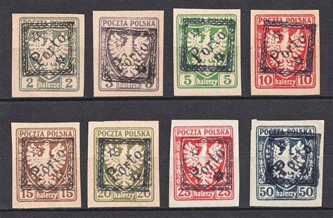 1919 Krakow Overprint Porto Postage Due Stamps Local Issue Poland