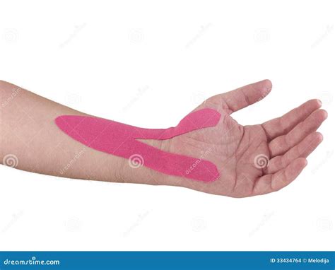 Therapeutic Treatment Of Wrist With Kinesio Tex Tape Stock Images