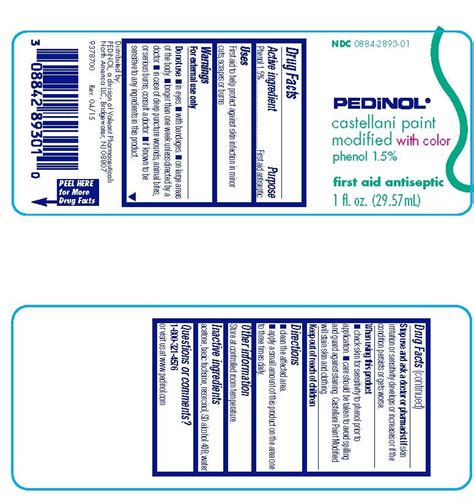 Castellani Paint Pedinol Pharmacal Inc Phenol 15mg In 1ml Liquid