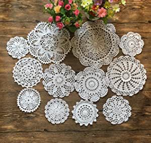 Amazon Mindplus Set Of Hand Crochet Doilies Cotton Crocheted