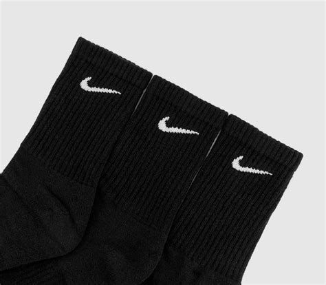 Nike Nike Dri Fit Cushion Crew 3 Pack Socks Black White Accessories