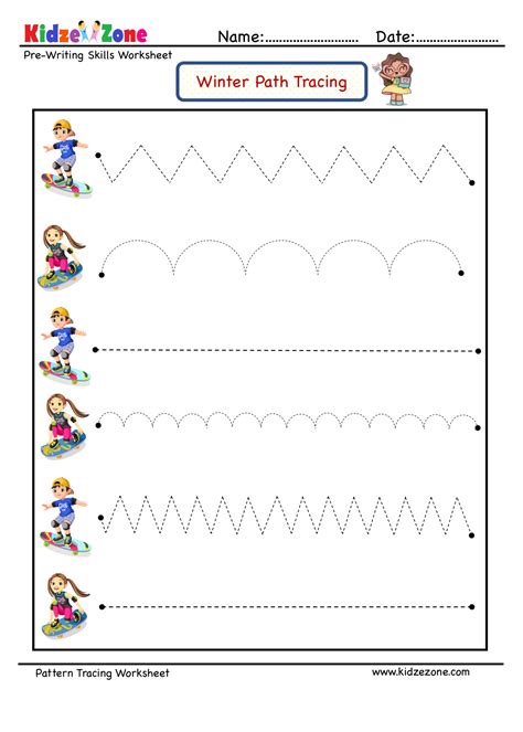 Printable Tracing Pre Writing Worksheets For Kids Worksheets Library