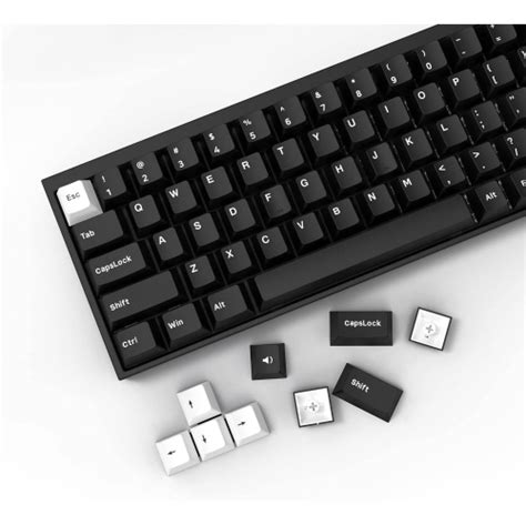 WOB Keycaps 168 Keys, Minimalist Style White on Black Cherry Profile Keyboard Keycaps for ...