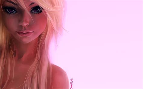 Wallpaper 1920x1200 Px Art Background Blonde Girl Ink Pink