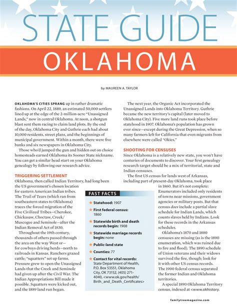 Oklahoma Research Guide Digital Download