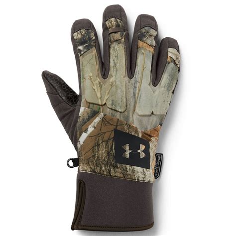 Under Armour Mens Mid Season Hunting Gloves Realtree Edge L