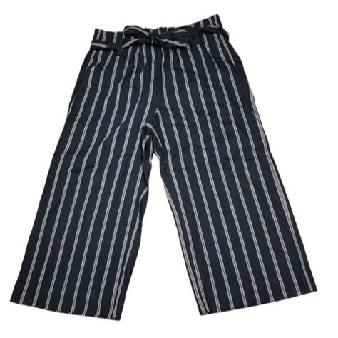 J Jill Pants Jumpsuits Jjill Linen Blend Black Stripe Paperbag