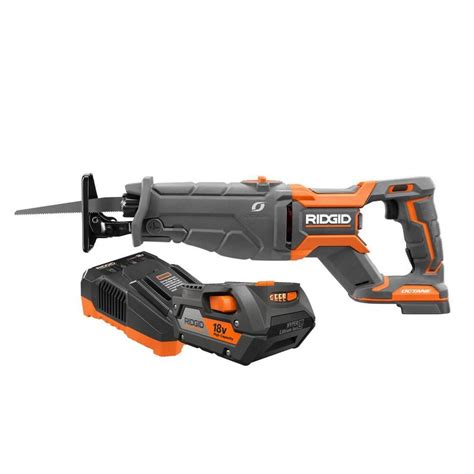 Ridgid 18v Octane Cordless Brushless Reciprocating Saw With Blade 40 Ah Lithium Ion Batt