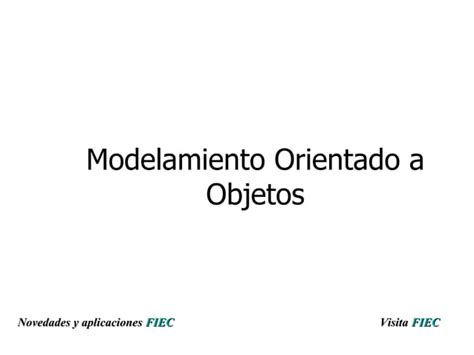 Modelamiento Orientado A Objetos PPT