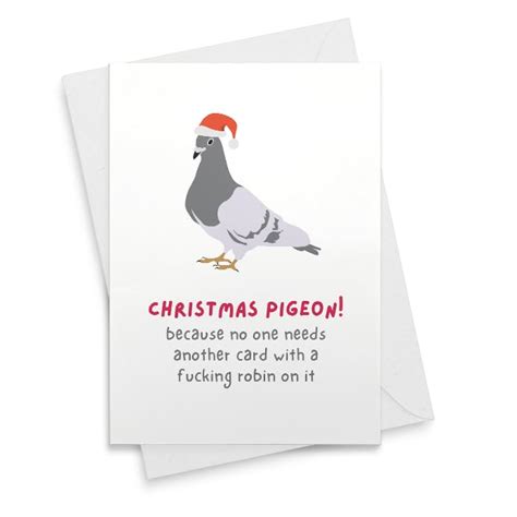 Funny Adult Christmas Card Christmas Pigeon Amazon Ca