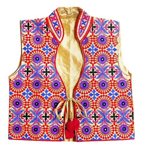 Kutchi Embroidery On Ladies Koti Jacket