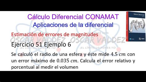 Aplicaciones de la diferencial Ejemplo 6 Cómo calcular el error