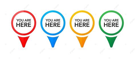 Vector Illustration Of You Are Here Set On A White Background With