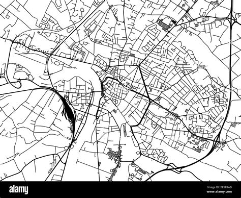 Road Map Of The City Of Montauban In France On A White Background Stock