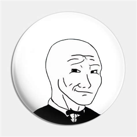 Chad Wojak Handsome Wojak - Wojak Meme - Pin | TeePublic