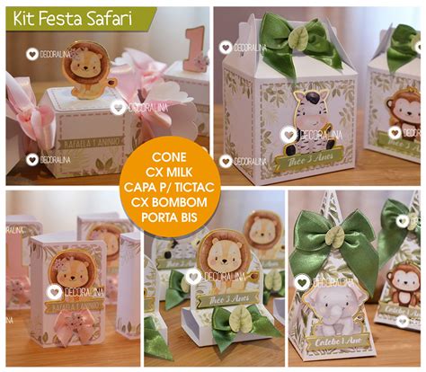 Kit Festa Safari Aquarela Lembrancinha Safari Aquarela Baby