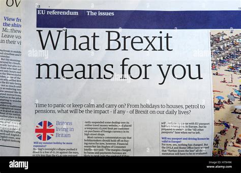 What Brexit Means For You Guardian Newspaper Referendum Article