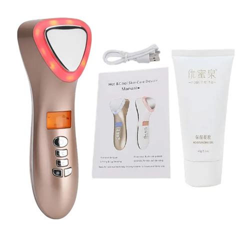 Ultrasonic Cryotherapy Machine Led Hot Cold Hammer Facial Lifting Vibration Massager Face Body