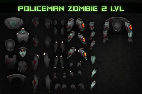 Top Down Shooter Zombie Sprites By Free Game Assets Gui Sprite Tilesets