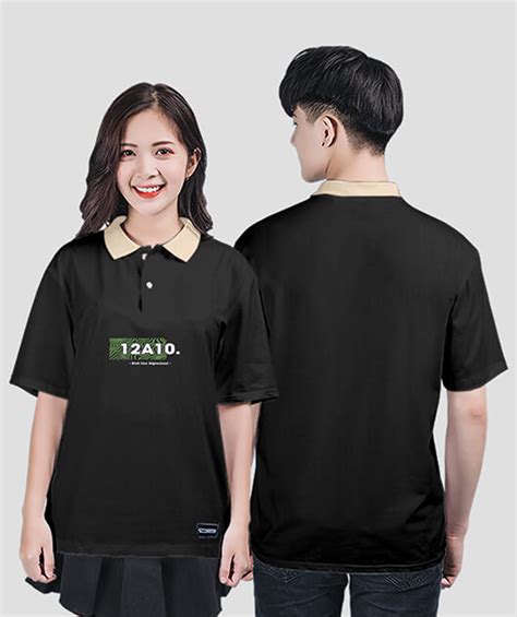 Áo Lớp Polo Basic Bst Logo 12a10 Màu Đen Panda Uniform