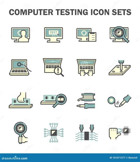 Computer Test Icon Stock Vector Illustration Of Repair