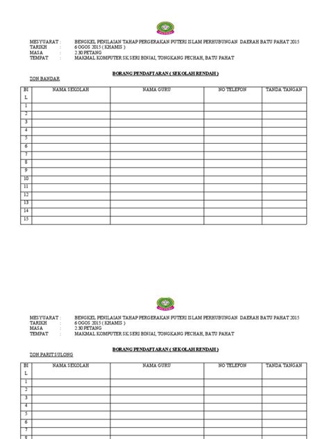 Borang Kehadiran Ppim Pdf