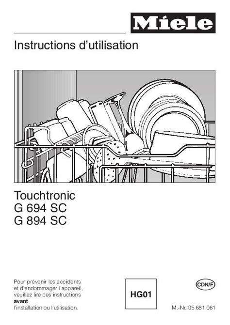 Notice lave vaisselle MIELE G 694 SC Trouver une solution à un problème