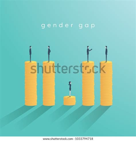 Gender Gap Inequality Salary Pay Vector Stock Vector Royalty Free