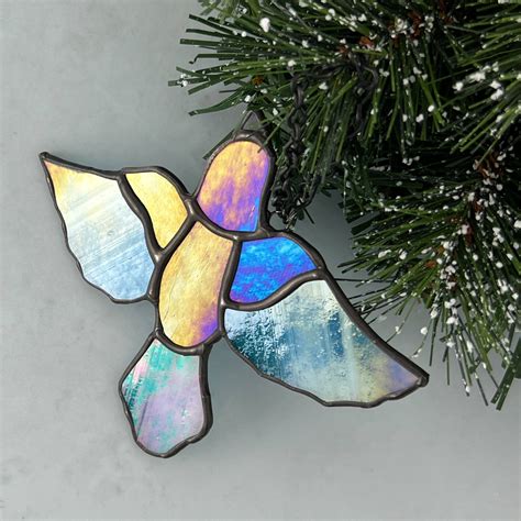 Blue Bird Suncatcher Or Christmas Ornament Stained Glass Stitcher