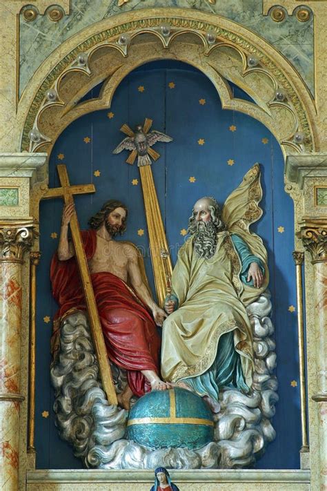 Holy Trinity Statue On The Main Altar In The Church Of The Holy Trinity