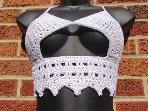 Peekaboo Crochet Crop Top Handmade Crochet Crop Top Etsy