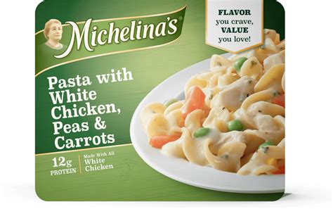 Pasta With White Chicken Peas And Carrots Michelinas Frozen Entrees