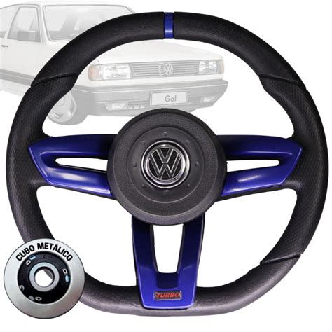 Volante Esportivo Volcano Azul Vw Gol Quadrado Shopee Brasil