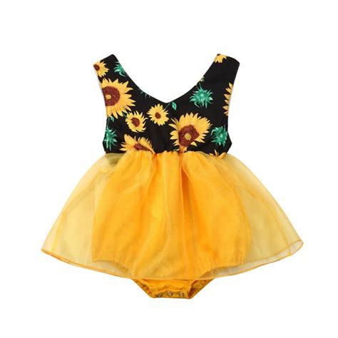 Emmababy Barboteuse D T Pour B B Fille Barboteuse Tournesol