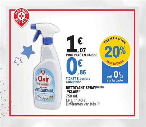 Promo Nettoyant Spray Clair Chez E Leclerc ICatalogue Fr