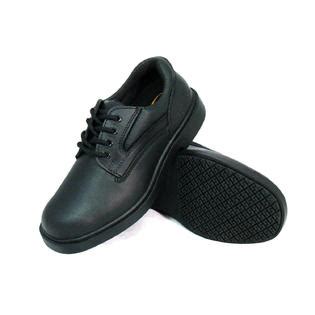 Genuine Grip Women Slip-Resistant Blucher Work Shoes #720 Black Leather ...