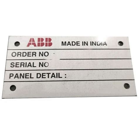 Aluminium White Rectangular Industrial Name Plate For Office Size