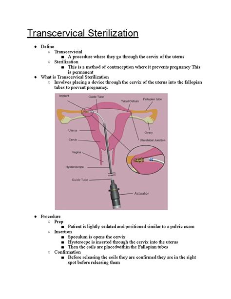 Transcervical Sterilization Presentation Transcervical Sterilization