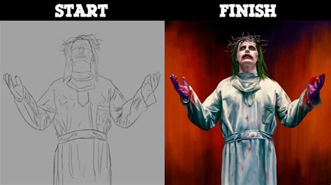 Realistic Drawing Of Jesus Joker Youtube