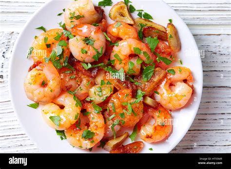 Knoblauch Garnelen Pinchos Tapas Aus Spanien Gambas Al Ajilo