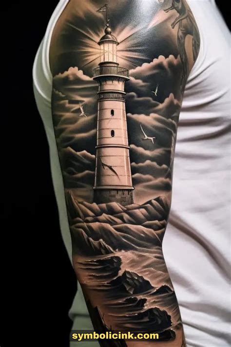 Majestic And Masculine Lighthouse Tattoo For Men Lighthouse Tattoo